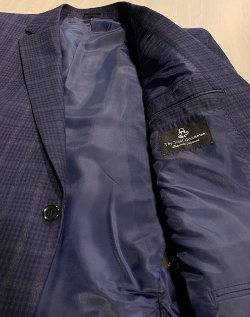 The Total Gentleman Navy and Grey Plaid Sport Coat