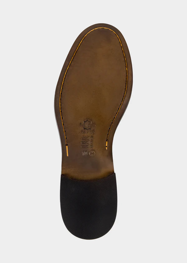Atica Italian Brown Tassel Loafer Shoe on clearance