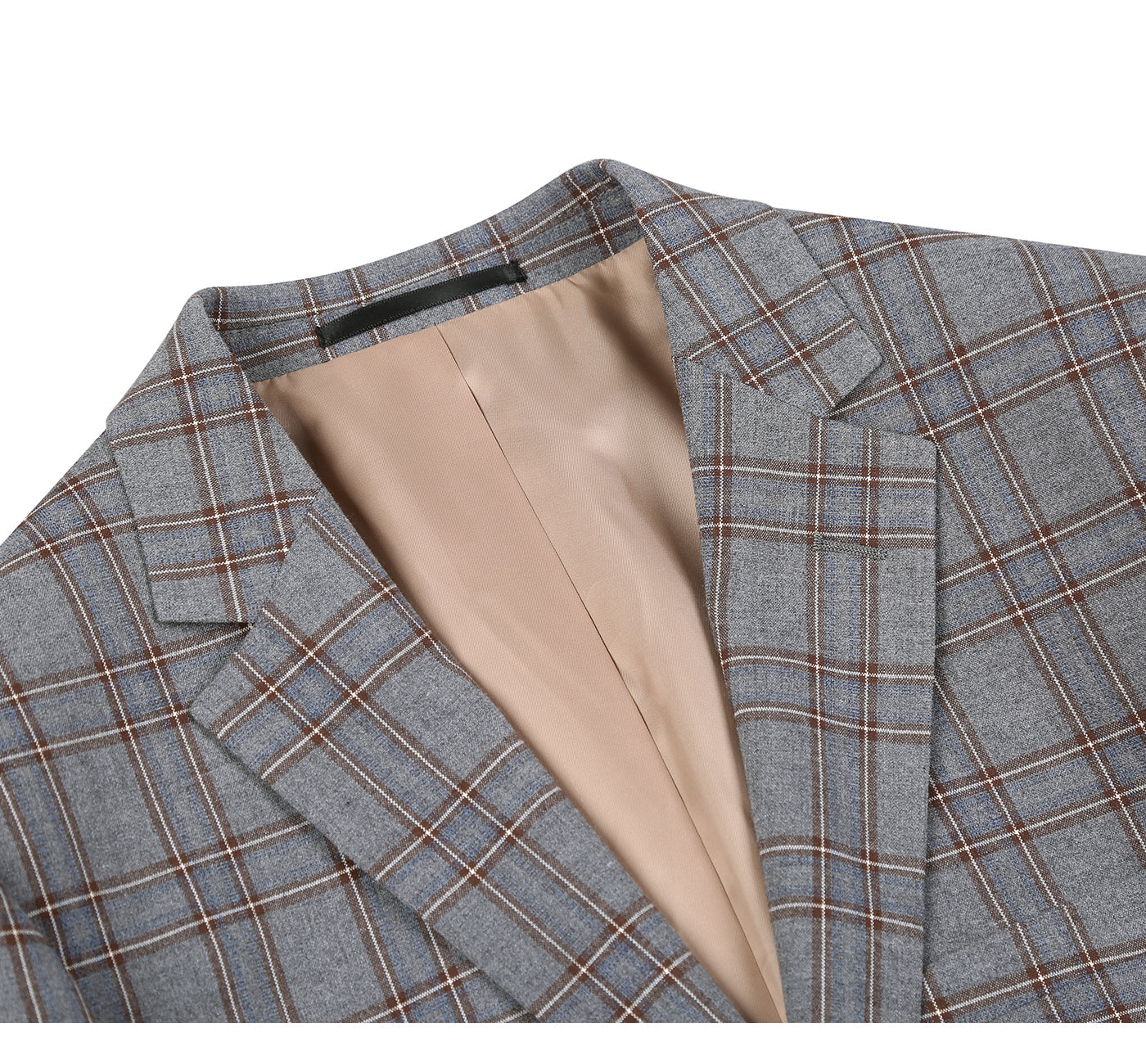 Renoir 293-7 Men's Two Piece Slim Fit Stretch Windowpane Check Dress Suit