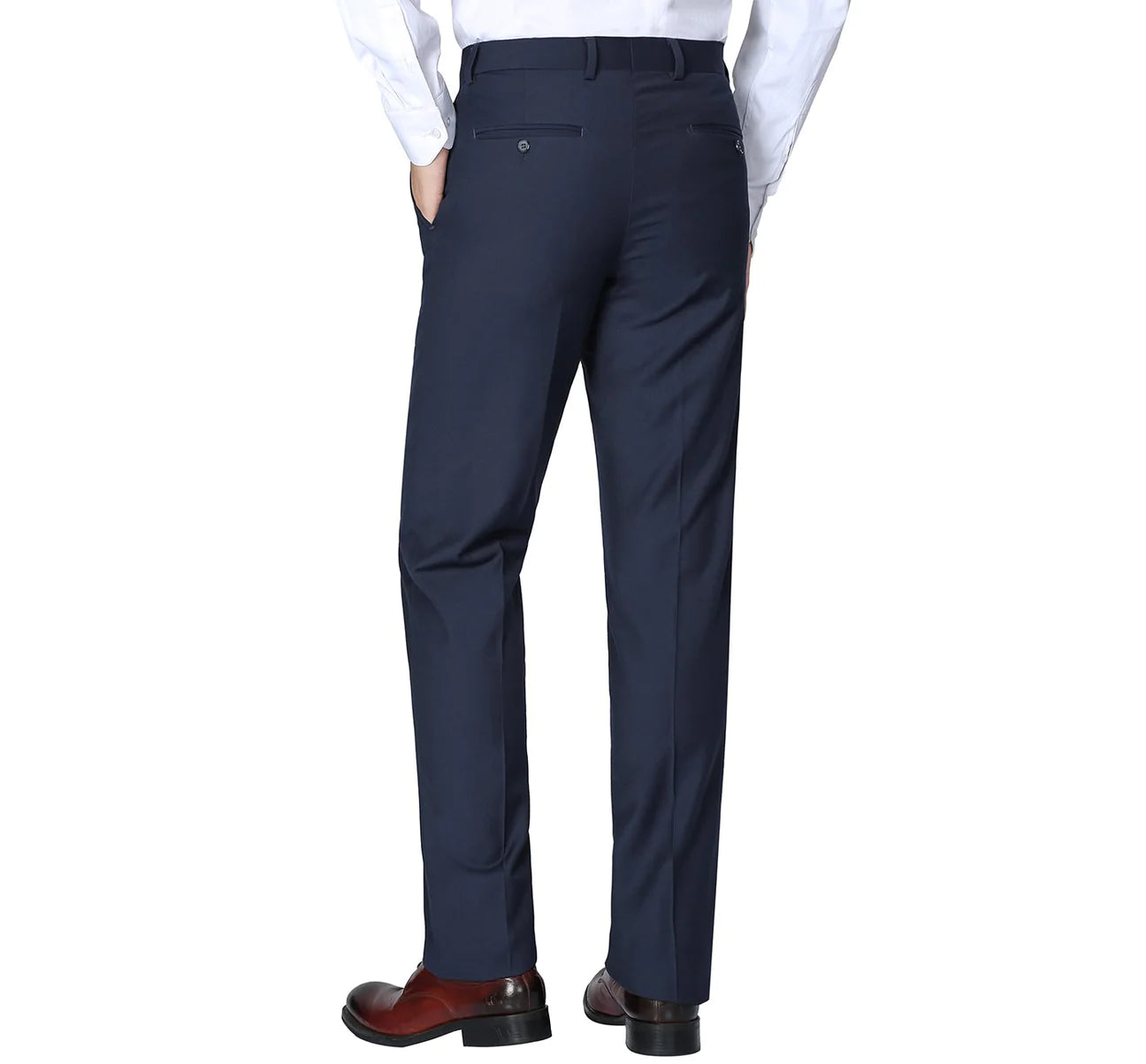 Renoir Blue Flat Front 100% Wool Suit Pant 508-19