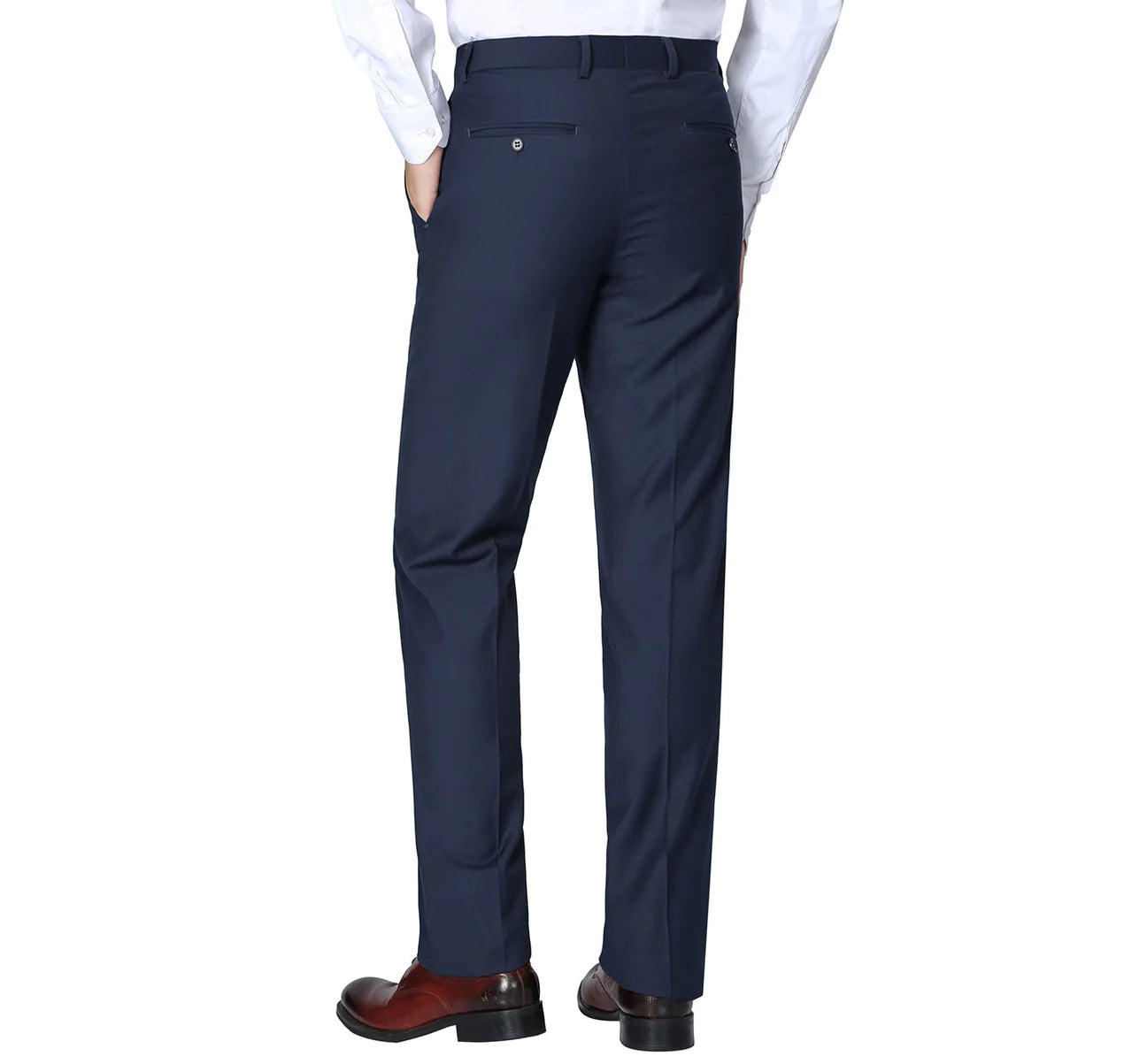 The Total Gentleman Navy Flat Front Suit Pant
