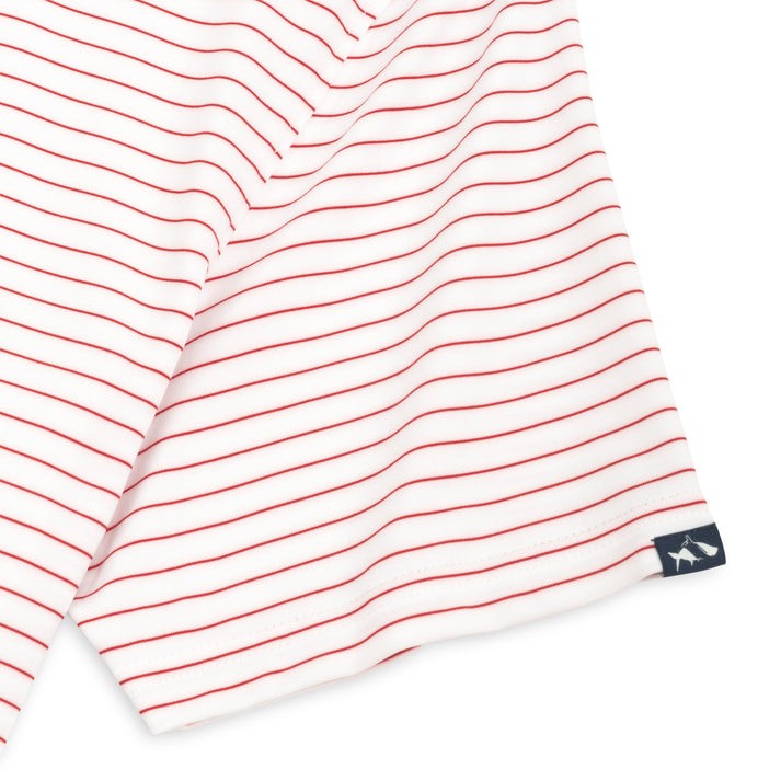 Fish Hippie Knox White and Red Stripe Performance Polo
