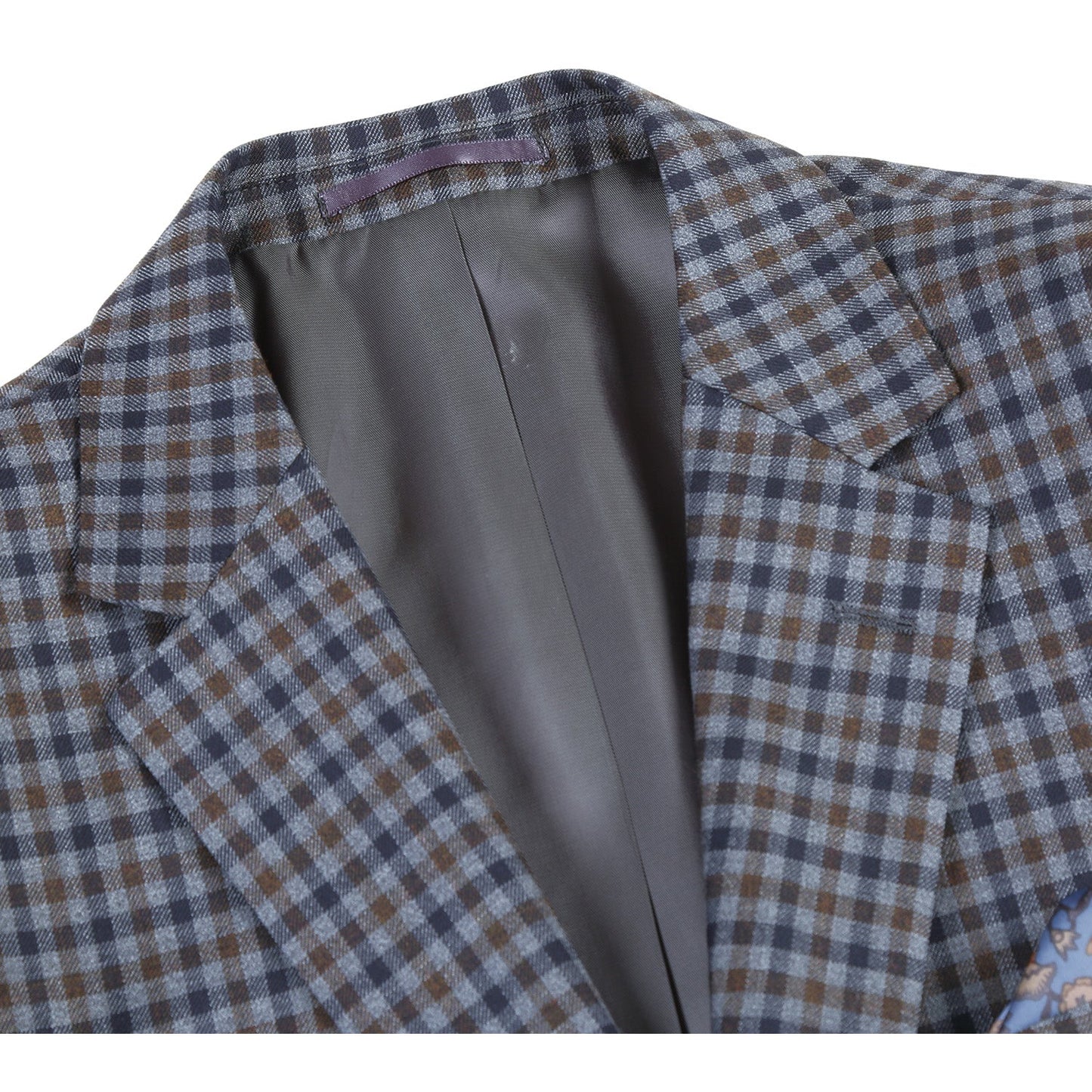 Renoir 563-10 Men's Slim Fit Wool Checked Blazer