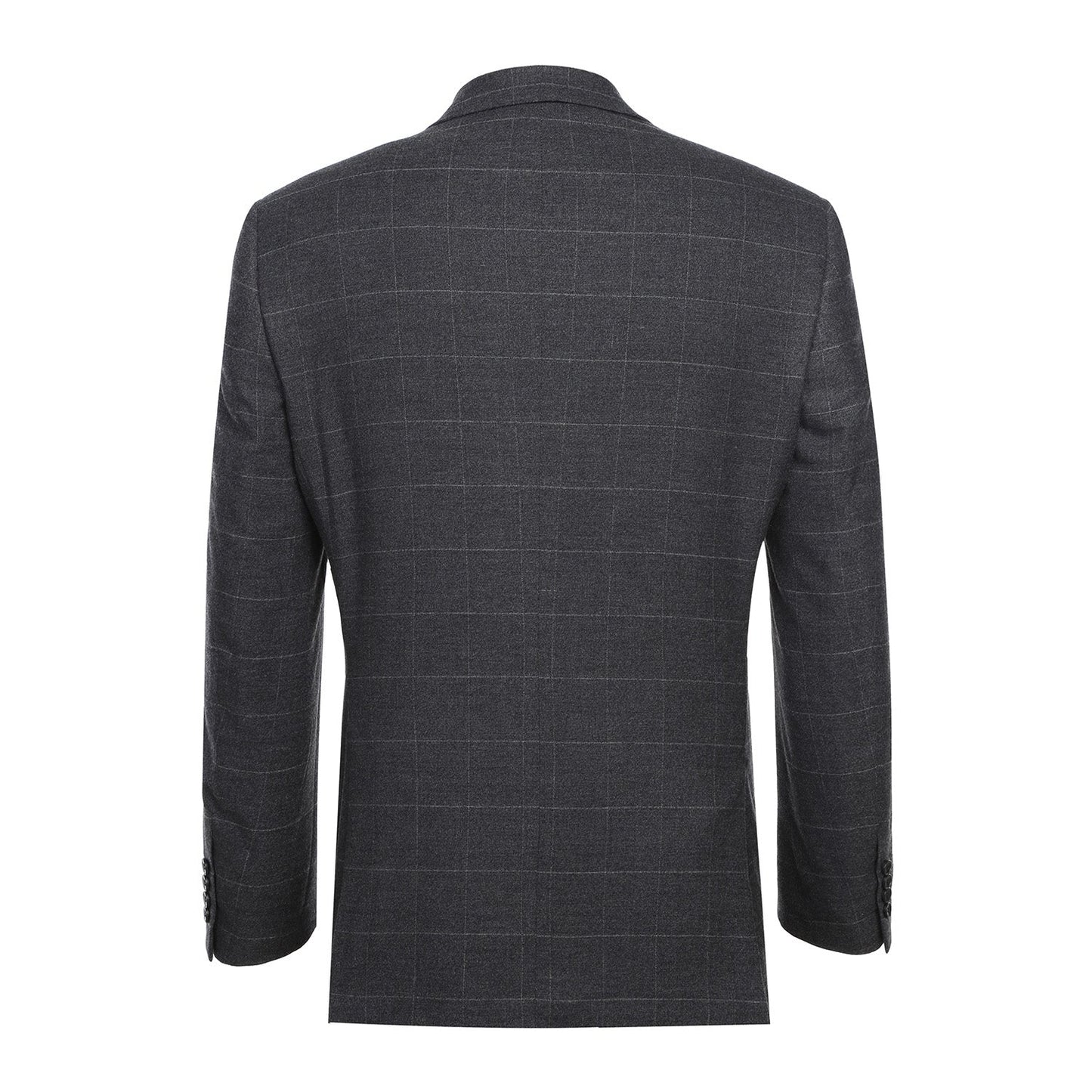 Renoir 293-31 Men's Slim Fit Medium Gray Windowpane Suit
