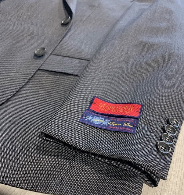 Mantoni Grey Birdseye Classic Fit Suit