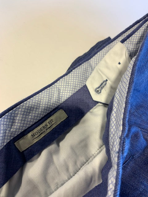 Ballin Blue Mix Chambray Linen Herringbone Slack