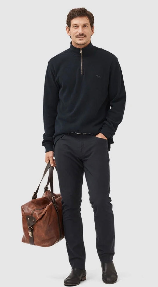 Rodd and Gunn Alton Ave 1/4 Zip Sweatshirt in Eclipse