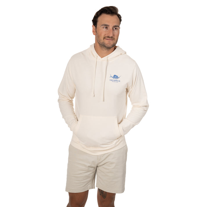 Fish Hippie Drifter Sailfish Hoodie in Coconut on clearance