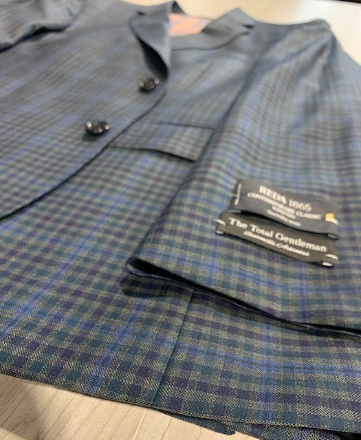 TG Signature Series Green and Navy Check Sport Coat