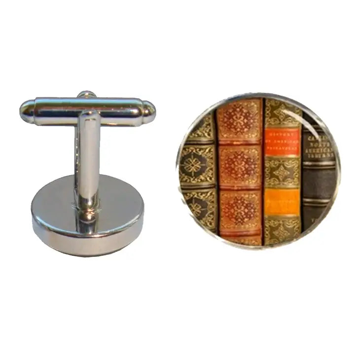 Bassin and Brown Books Cufflinks - Brown/Wine/Khaki