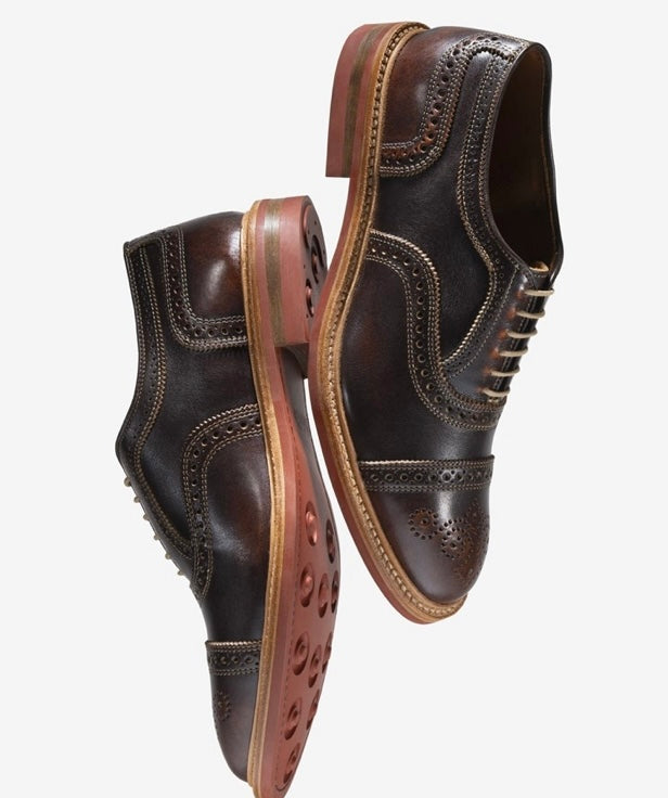 Allen Edmonds Strandmok Cap-toe Oxford with Dainite Rubber Sole in Brown Saddle Leather