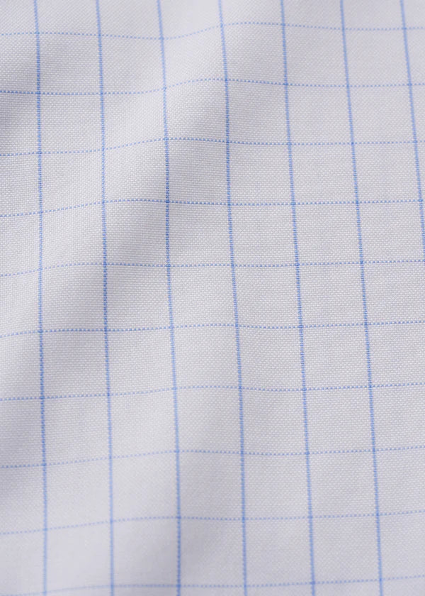 Atica Providence Light Blue Windowpane Dress Shirt Contemporary Fit