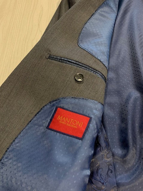 Mantoni Grey Birdseye Classic Fit Suit