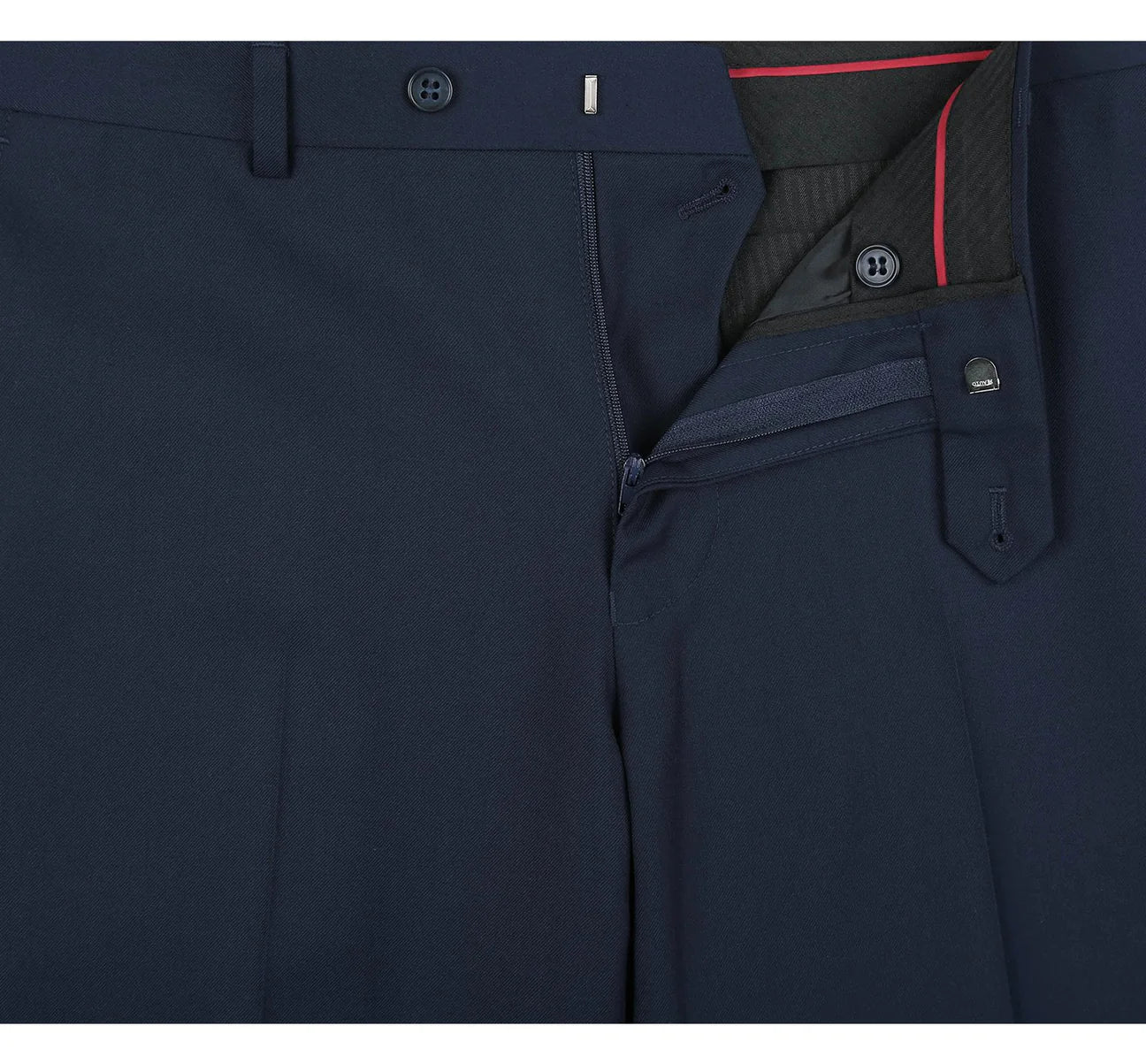 The Total Gentleman Navy 2 Button Notch Lapel Polyester/Rayon Blend Suit