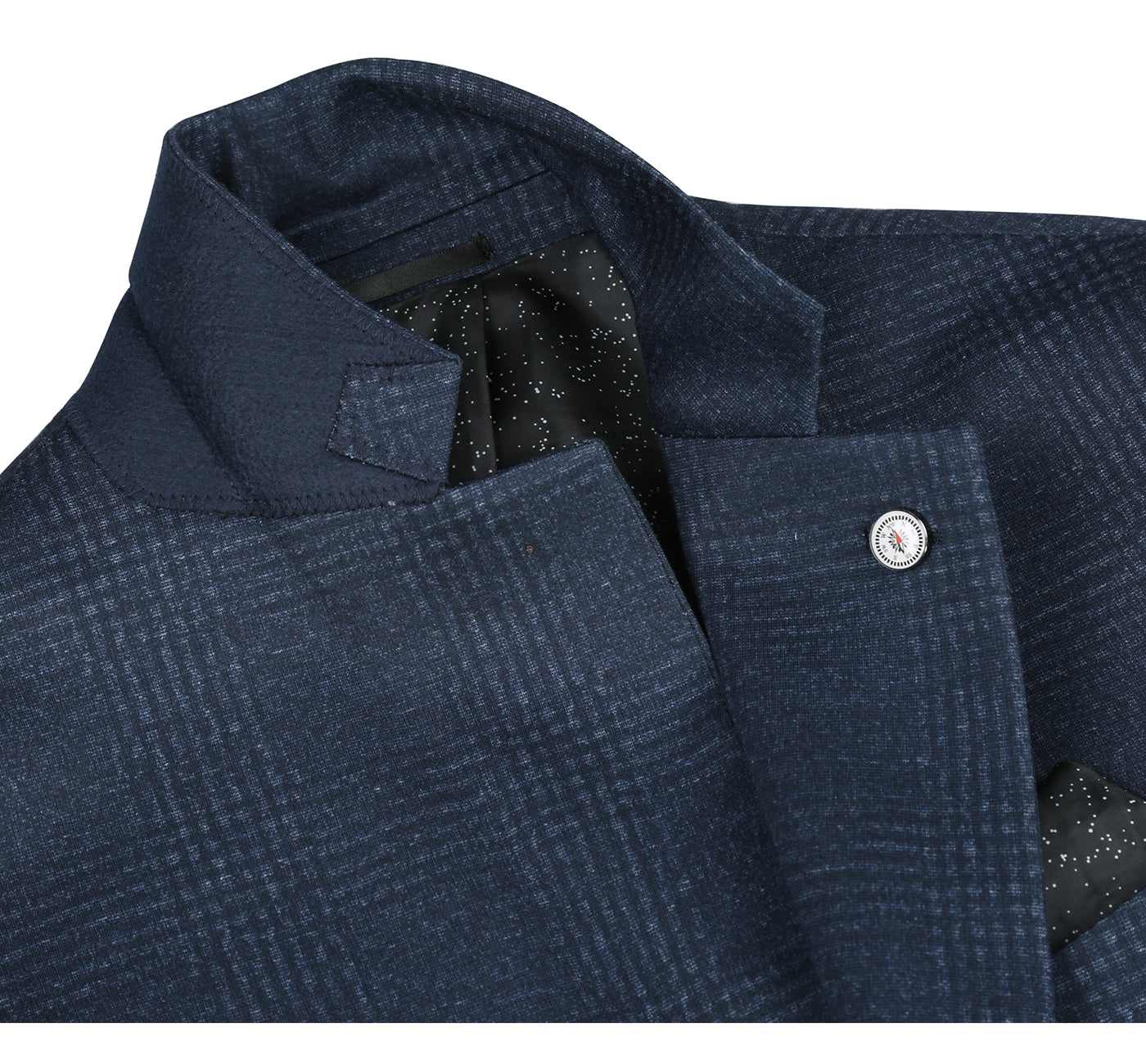 PF20-7 Men's Blazer Slim Fit Half Canvas Navy Glen Plaid Sport Coat