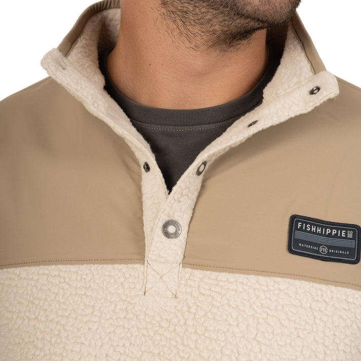 Fish Hippie Ironwood Pullover in Oatmeal Heather on clearance