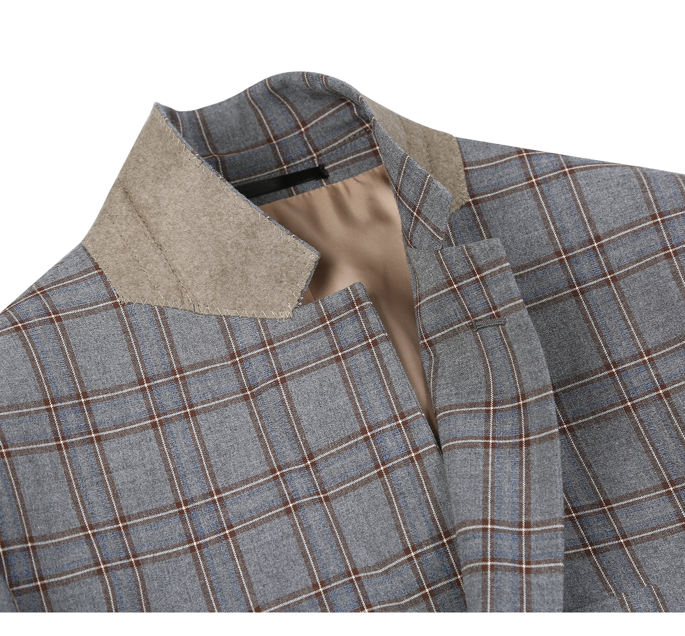 Renoir 293-7 Men's Two Piece Slim Fit Stretch Windowpane Check Dress Suit