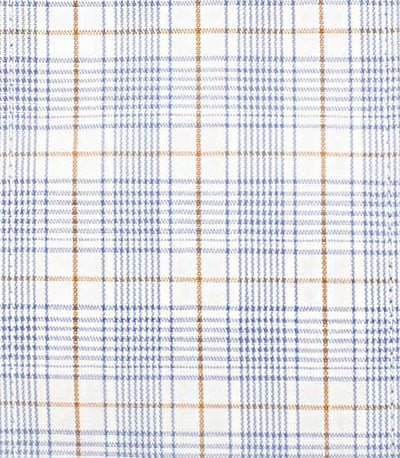 Thomas Dylan Blue Tan Over Plaid Button-Down Collar Dress Shirt