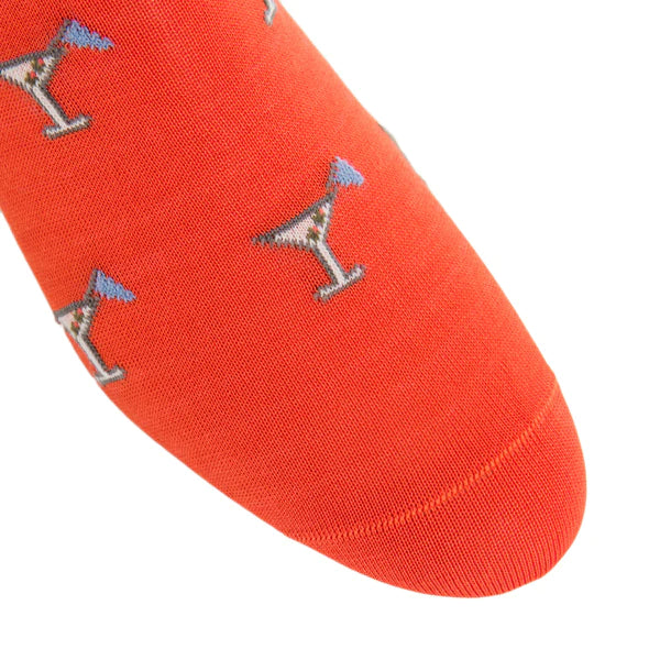 DAPPER CLASSICS ORANGE 19TH HOLE MARTINI GLASS MID-CALF