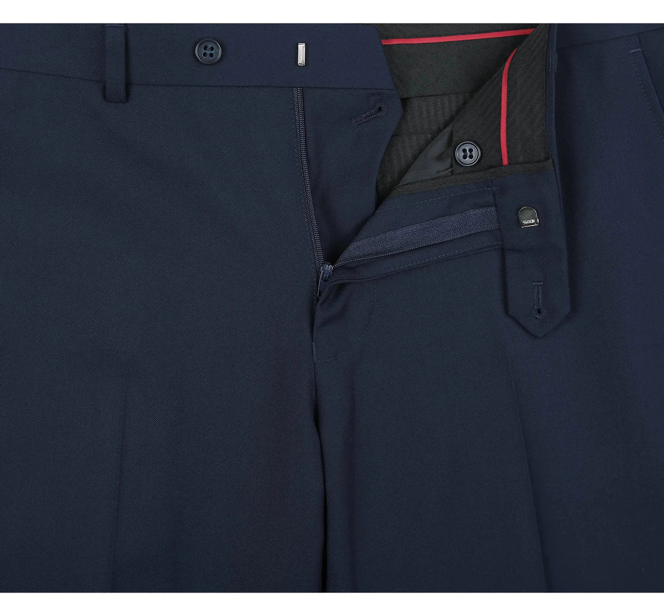 The Total Gentleman Navy Flat Front Suit Pant