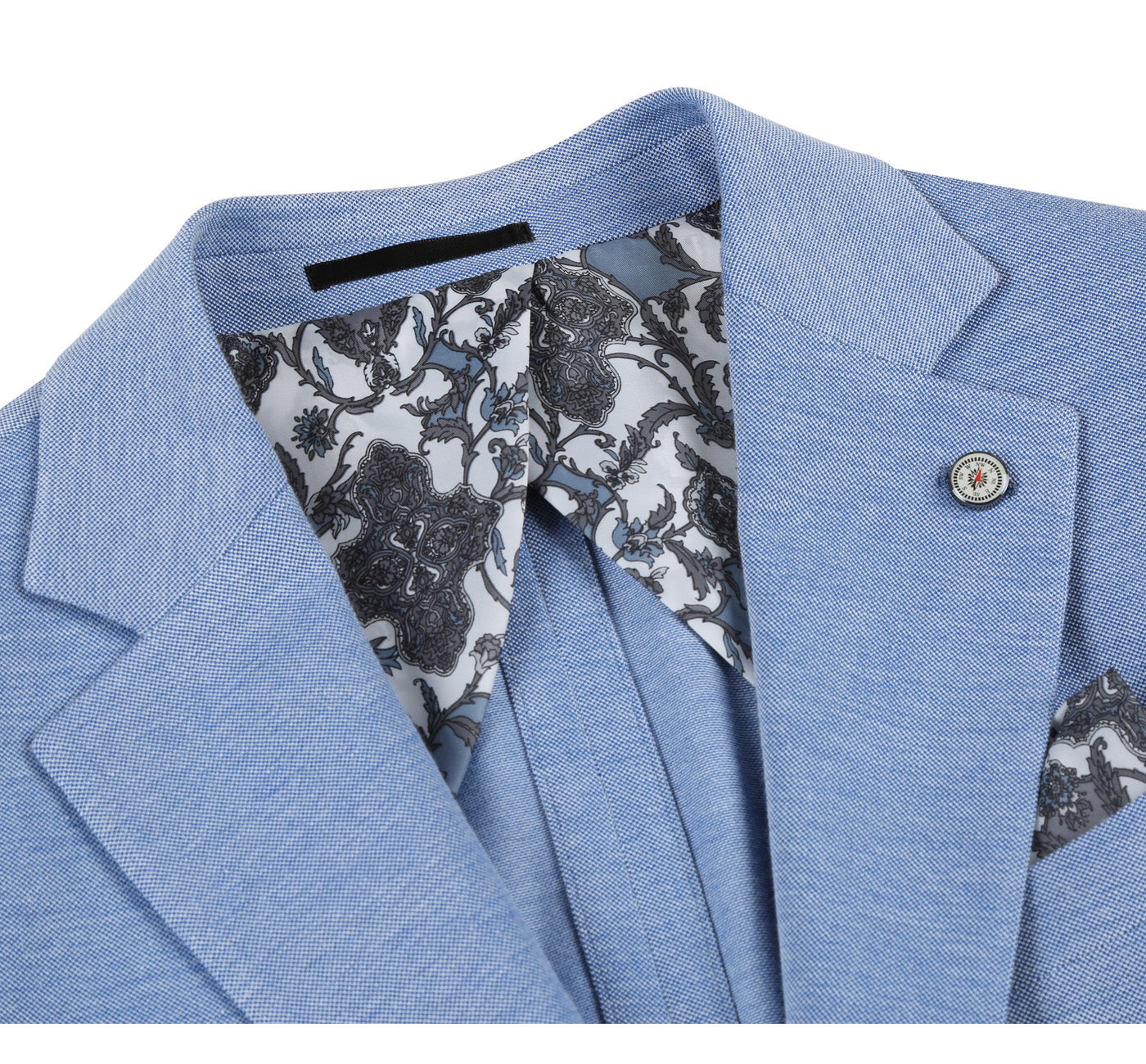 PS22-4 Men's Half Canvas Light Blue Solid Blazer