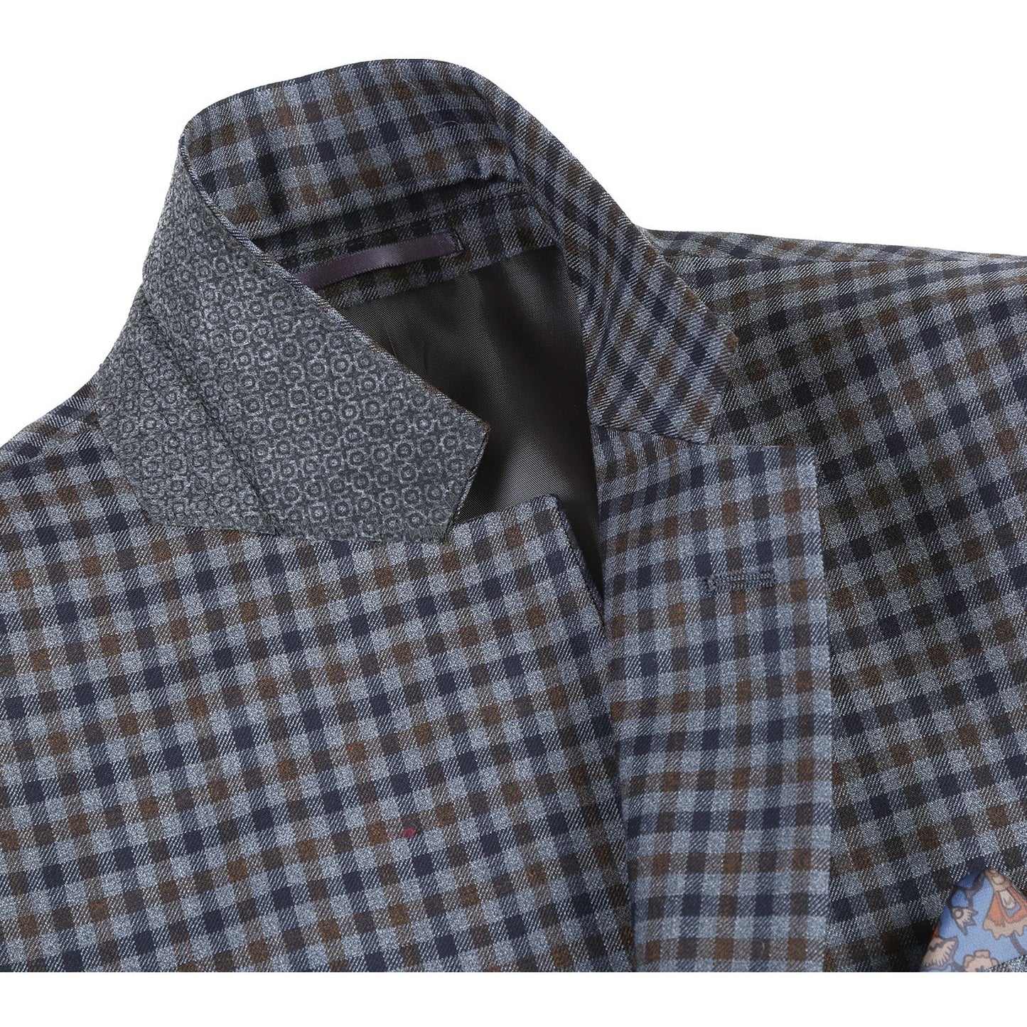 Renoir 563-10 Men's Slim Fit Wool Checked Blazer