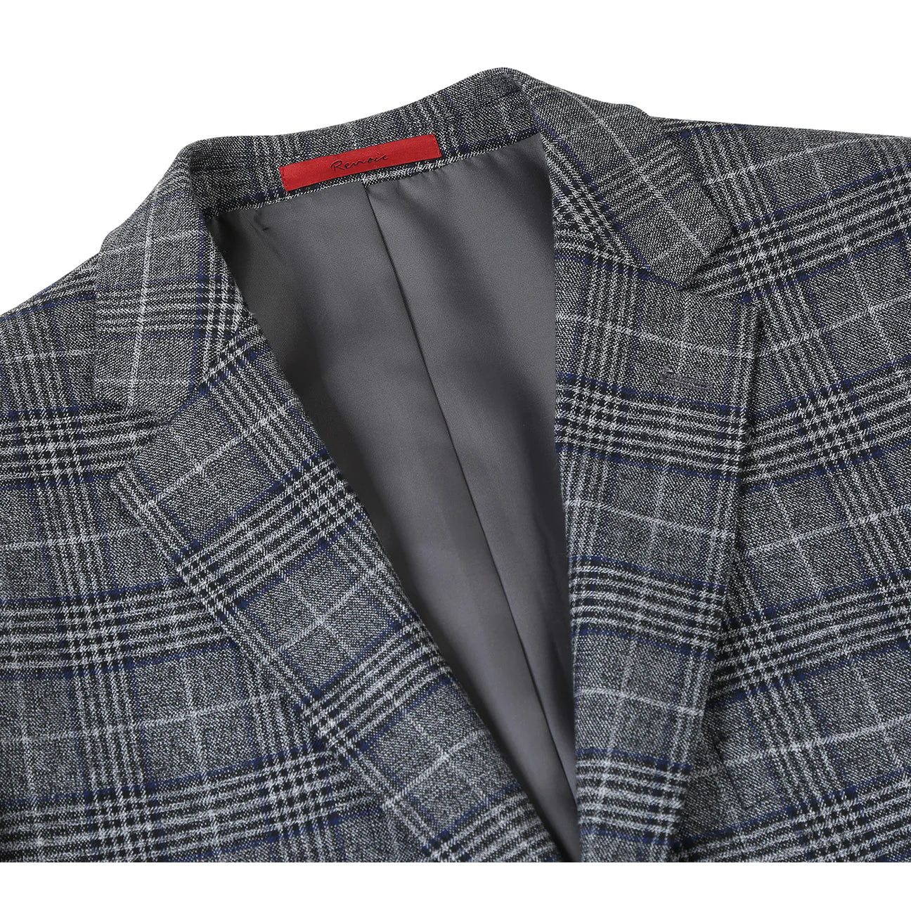 Renoir Classic Fit Grey and Navy Plaid Sport Coat 294-21