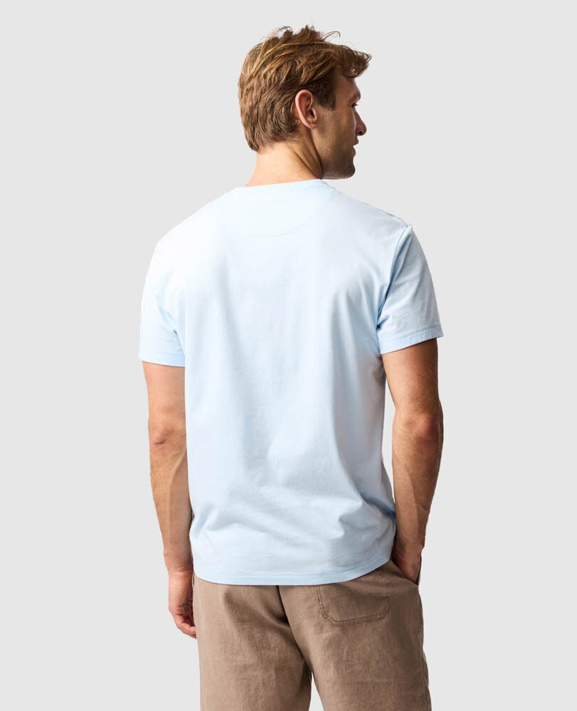 Rodd and Gunn Ice Blue Short Sleeve Slim Sports Fit T-Shirt