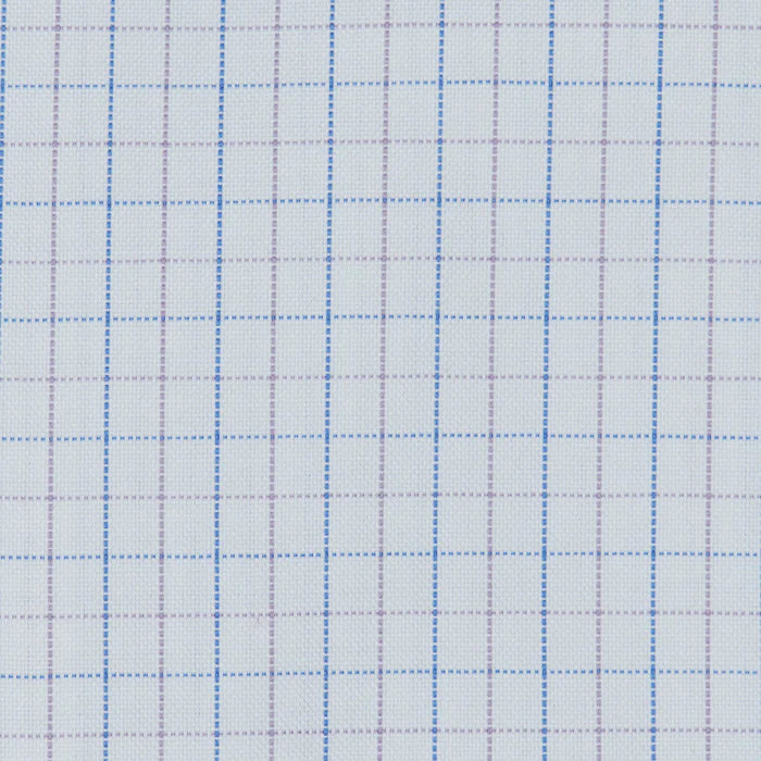 Cooper and Stewart Blue and Lavender Tattersall Button Down Non-Iron Shirt