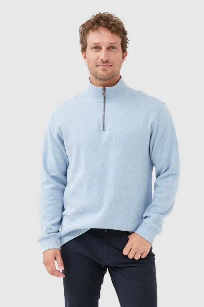 Rodd and Gunn Alton Ave 1/4 Zip Sweatshirt in Sea Breeze