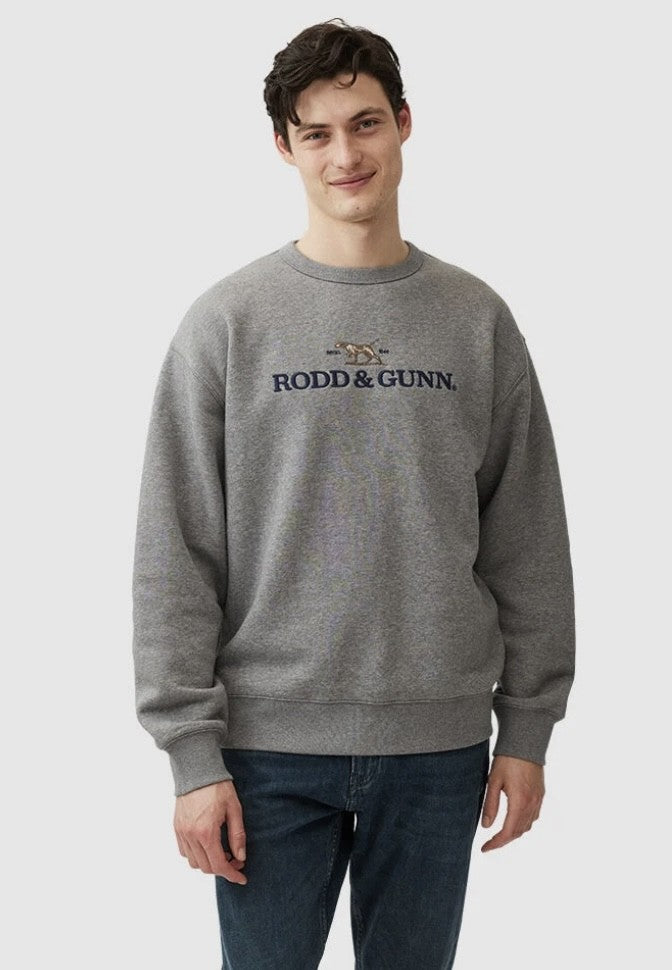 Rodd and Gunn Gunn Logo Sweat in Slate on clearance