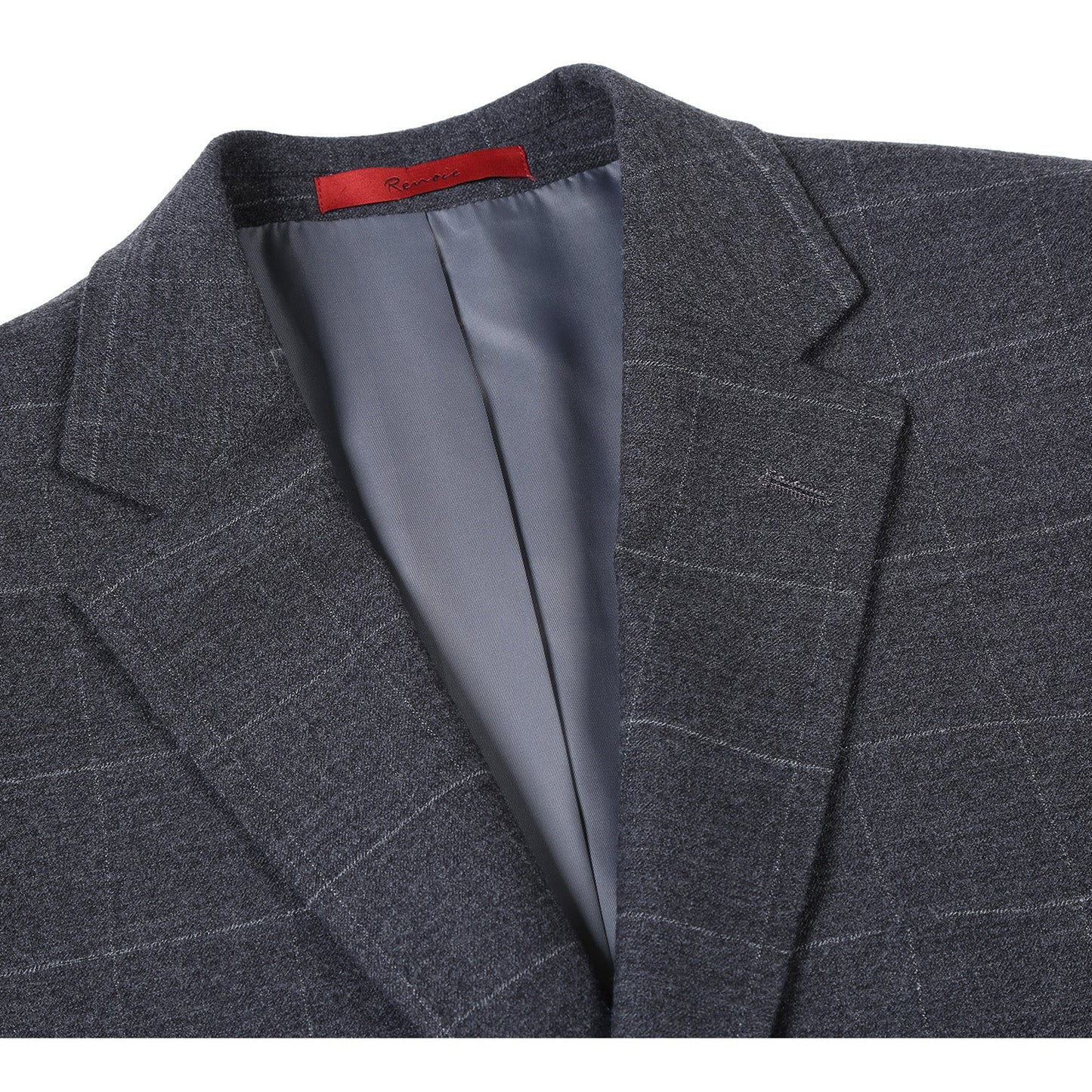 Renoir 293-31 Men's Slim Fit Medium Gray Windowpane Suit