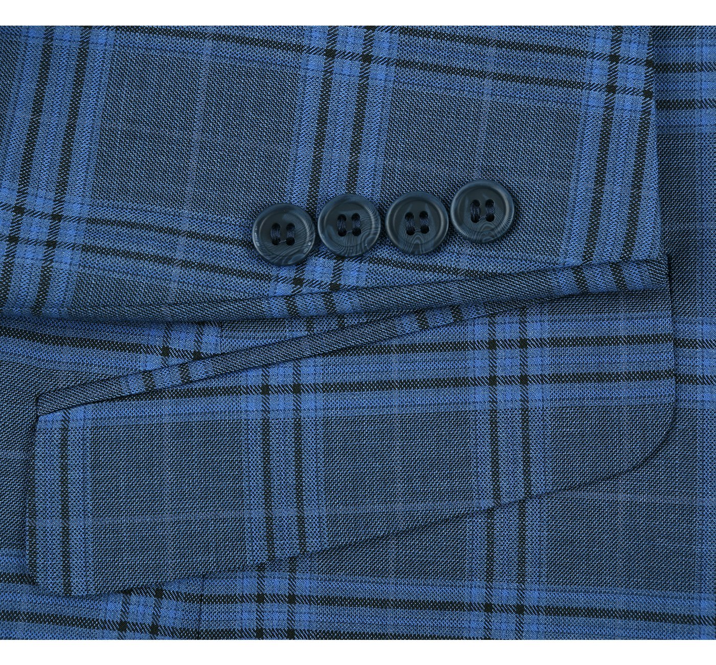 Renoir 293-4 Men's 2-Piece Slim Fit Notch Lapel Stretch Windowpane Suit