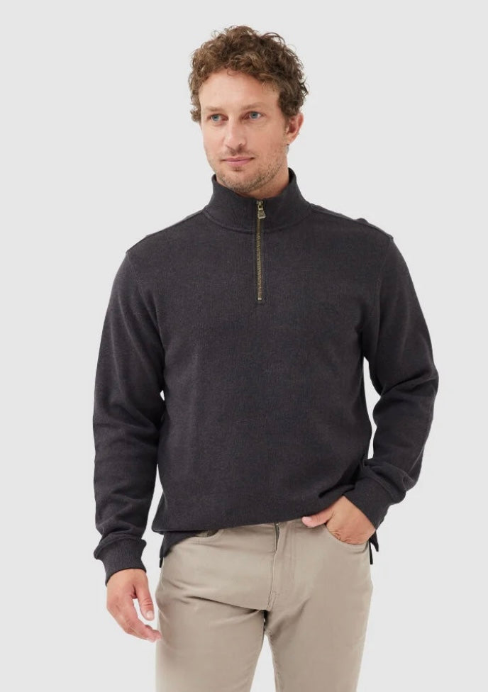 Rodd and Gunn Alton Ave 1/4 Zip Sweatshirt in Mud