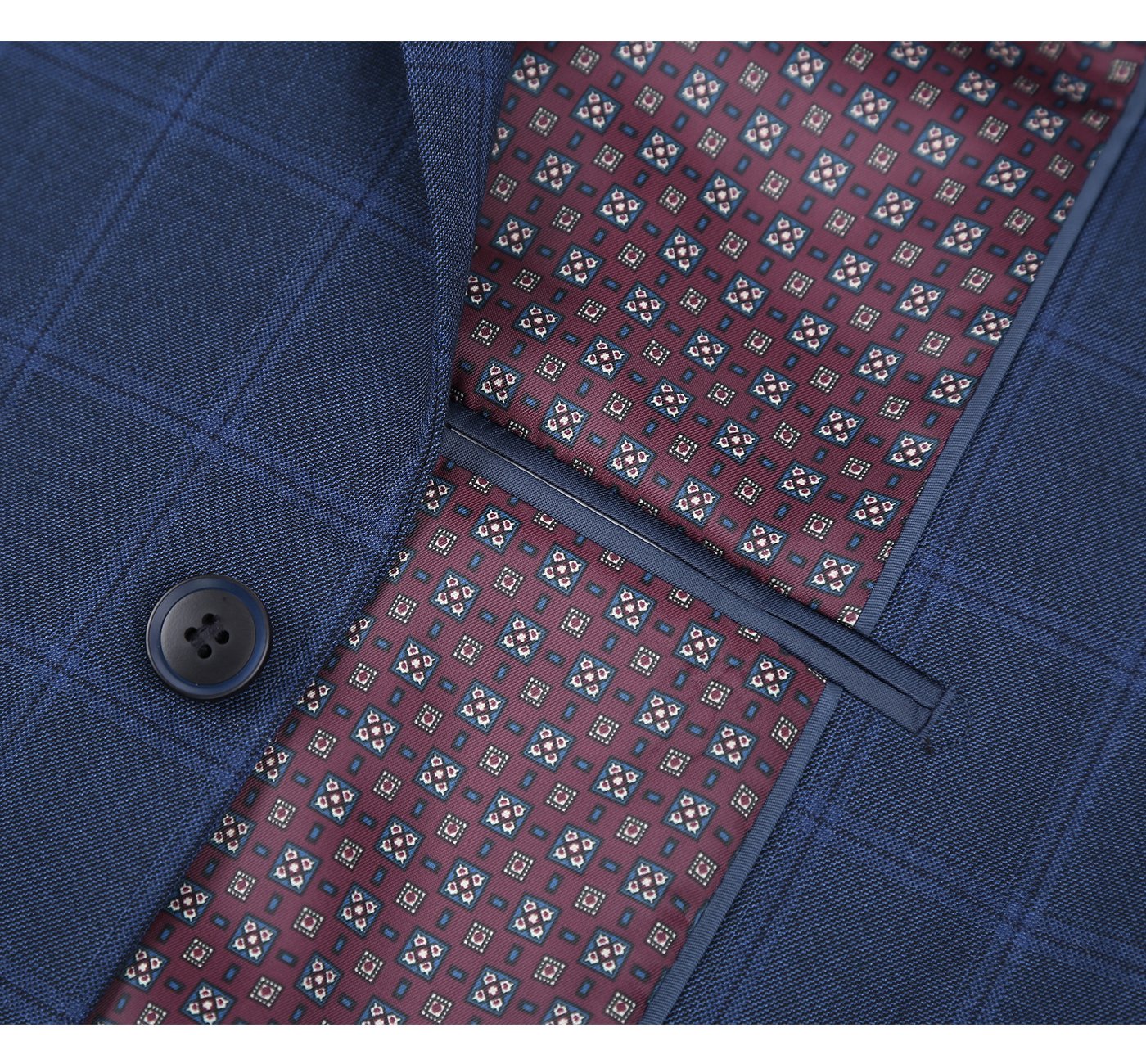 Renoir 292-6 Men's Slim Fit 2-Piece Single Breasted Check Dress Suit