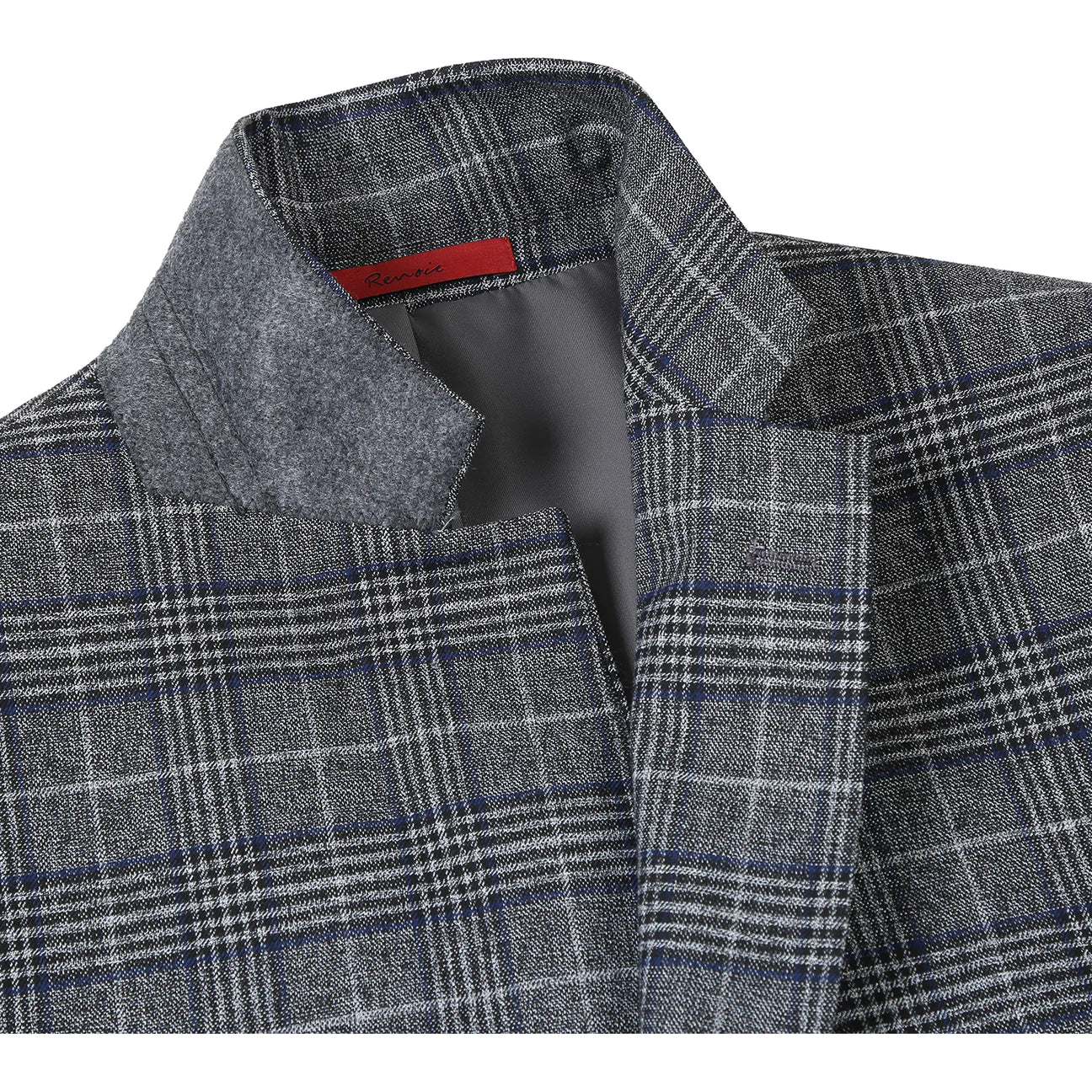 Renoir Classic Fit Grey and Navy Plaid Sport Coat 294-21