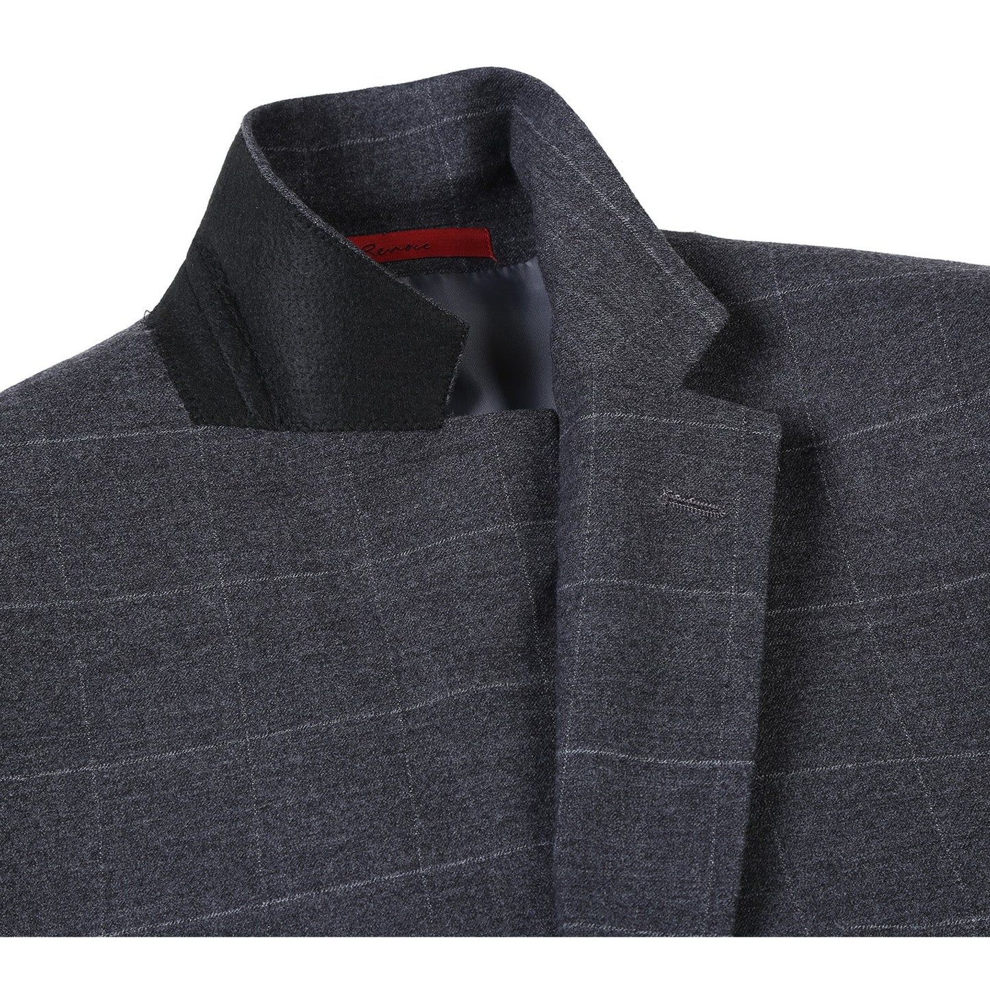 Renoir 293-31 Men's Slim Fit Medium Gray Windowpane Suit