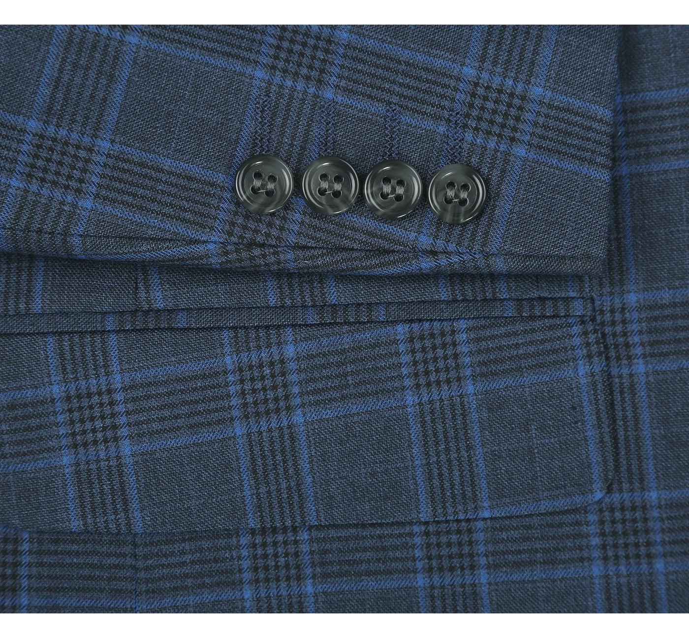 Renoir 293-6 Men's Two Piece Classic Fit Windowpane Check Dress Suit