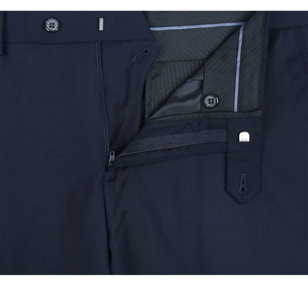 Renoir Blue Flat Front 100% Wool Suit Pant 508-19