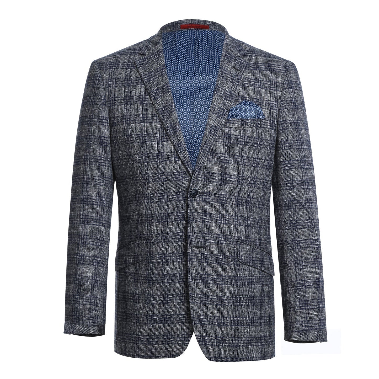 Renoir 294-13 Men's Slim Fit Stretch Checked Blazer