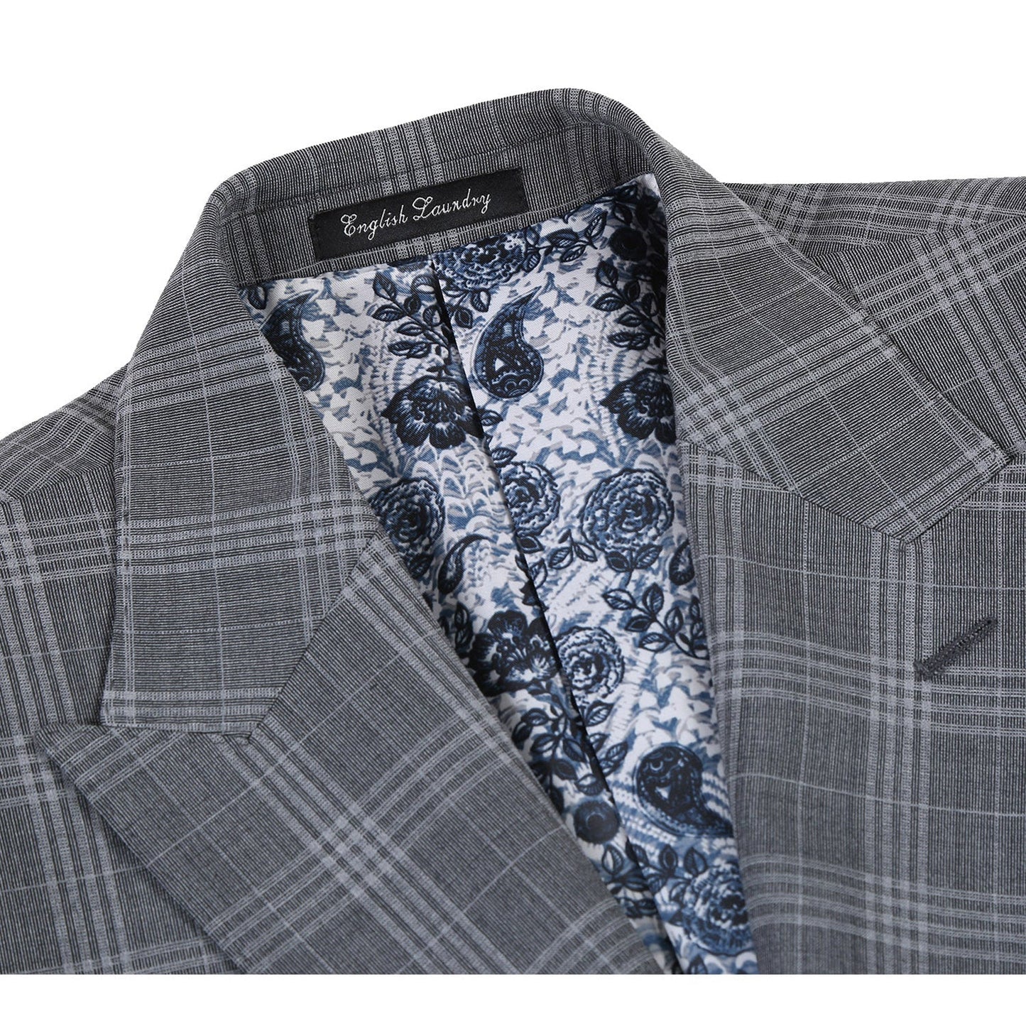 English Laundry EL72-58-093 Gray Check Peak Wool Suit