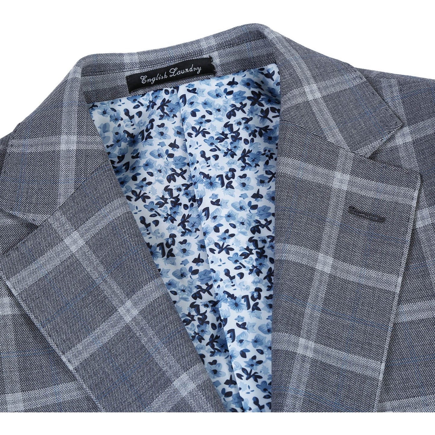 English Laundry EL72-60-092 Gray Plaid Notch Wool Suit