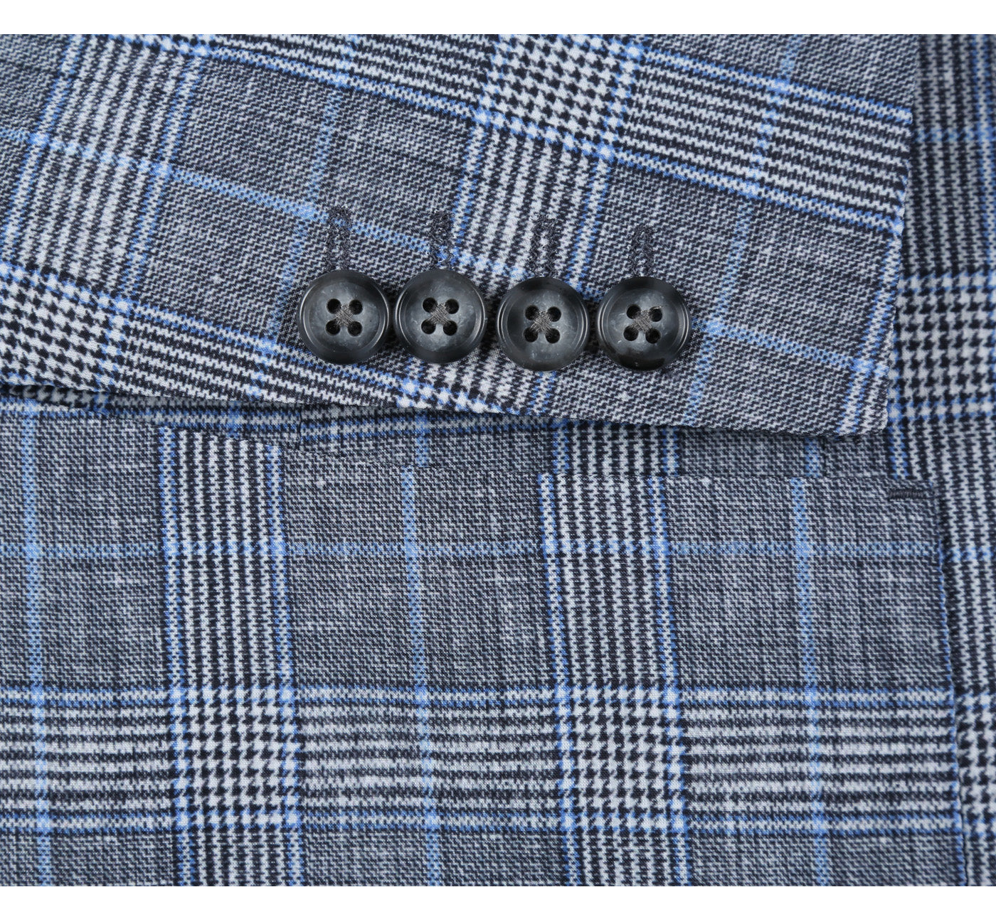 PS22-8 Men's Half Canvas Gray Check Blazer