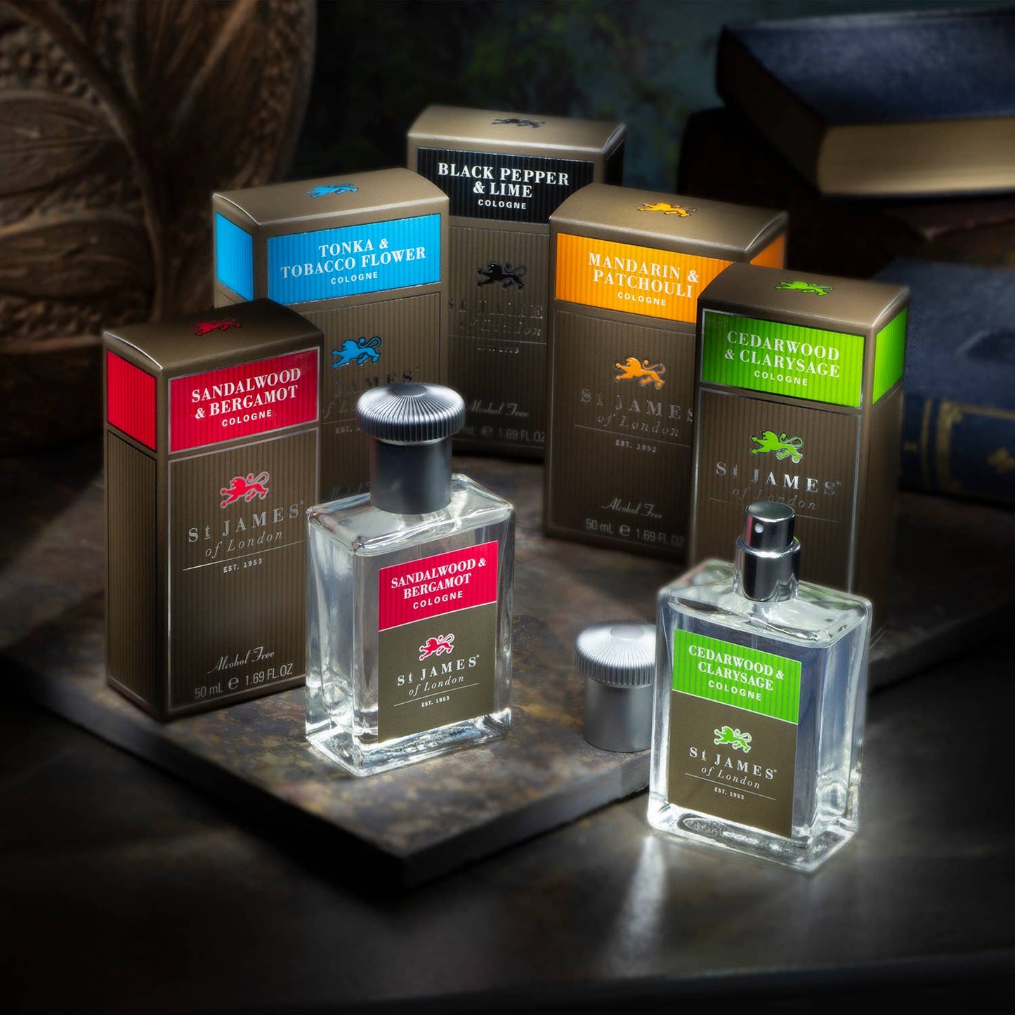 St. James of London Cedarwood and Clarysage Cologne 50ml (alcohol-free)