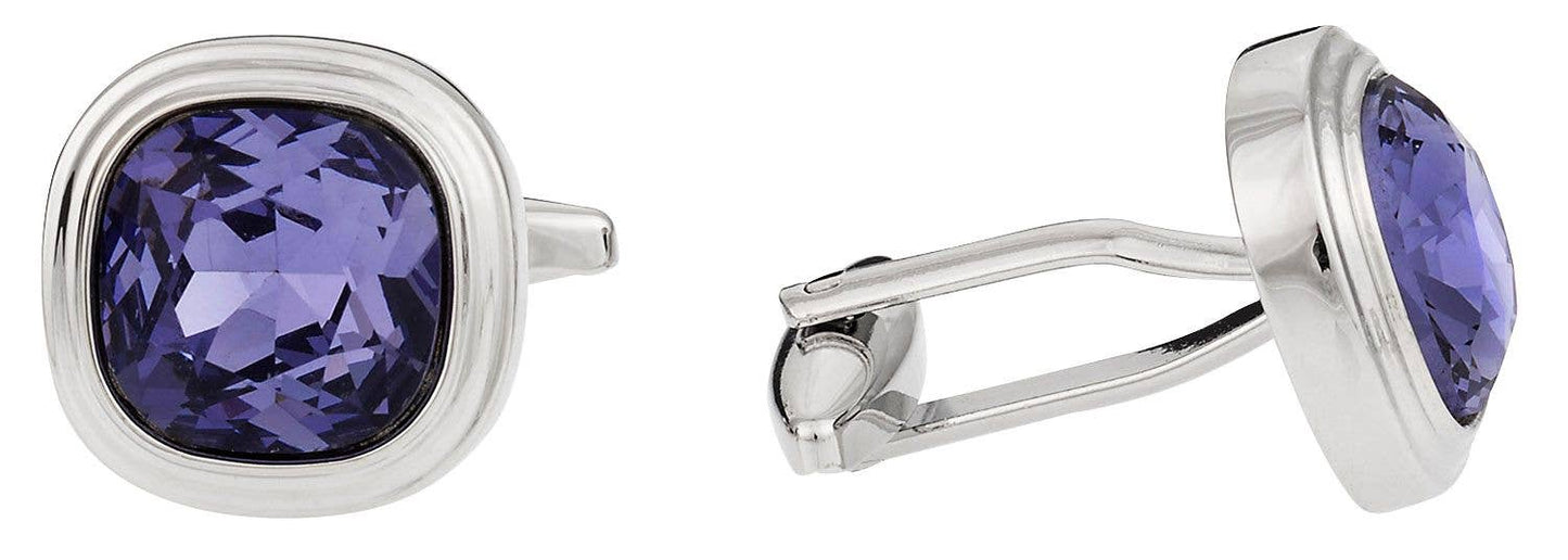 Swarovski Tanzanite Blue Purple Crystal Cufflinks