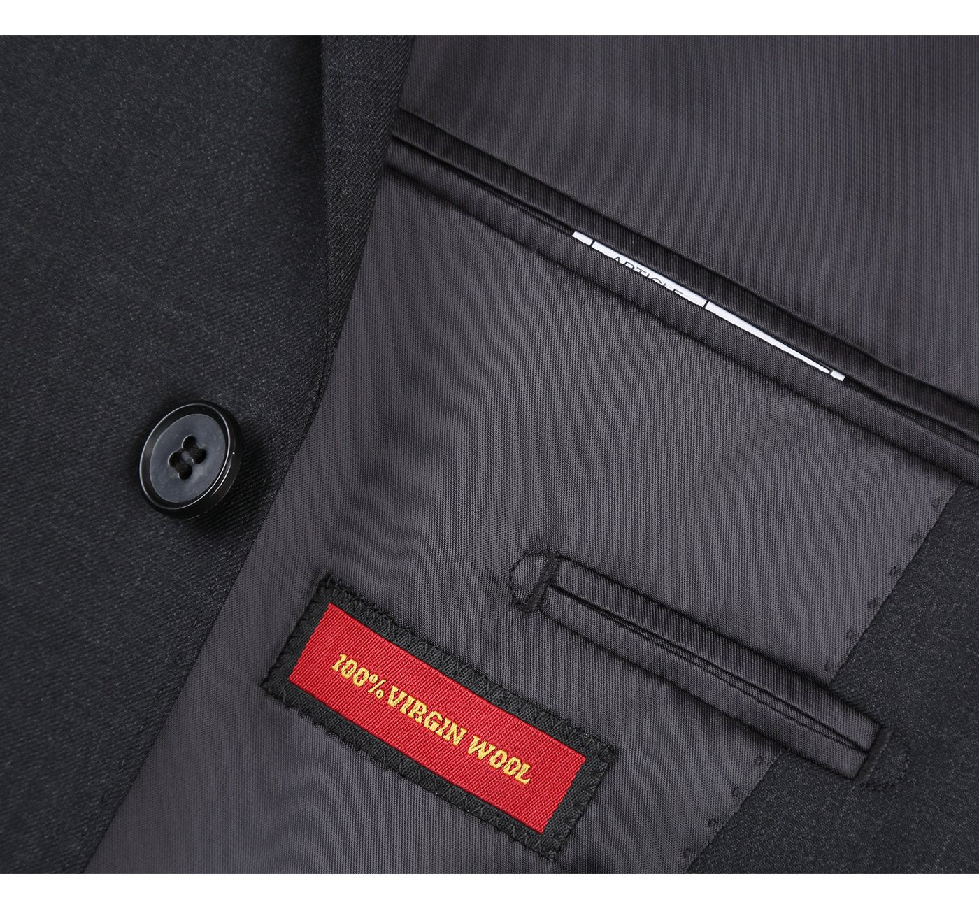 555-3 Men's 2-Piece Notch Lapel 100% Wool Suit