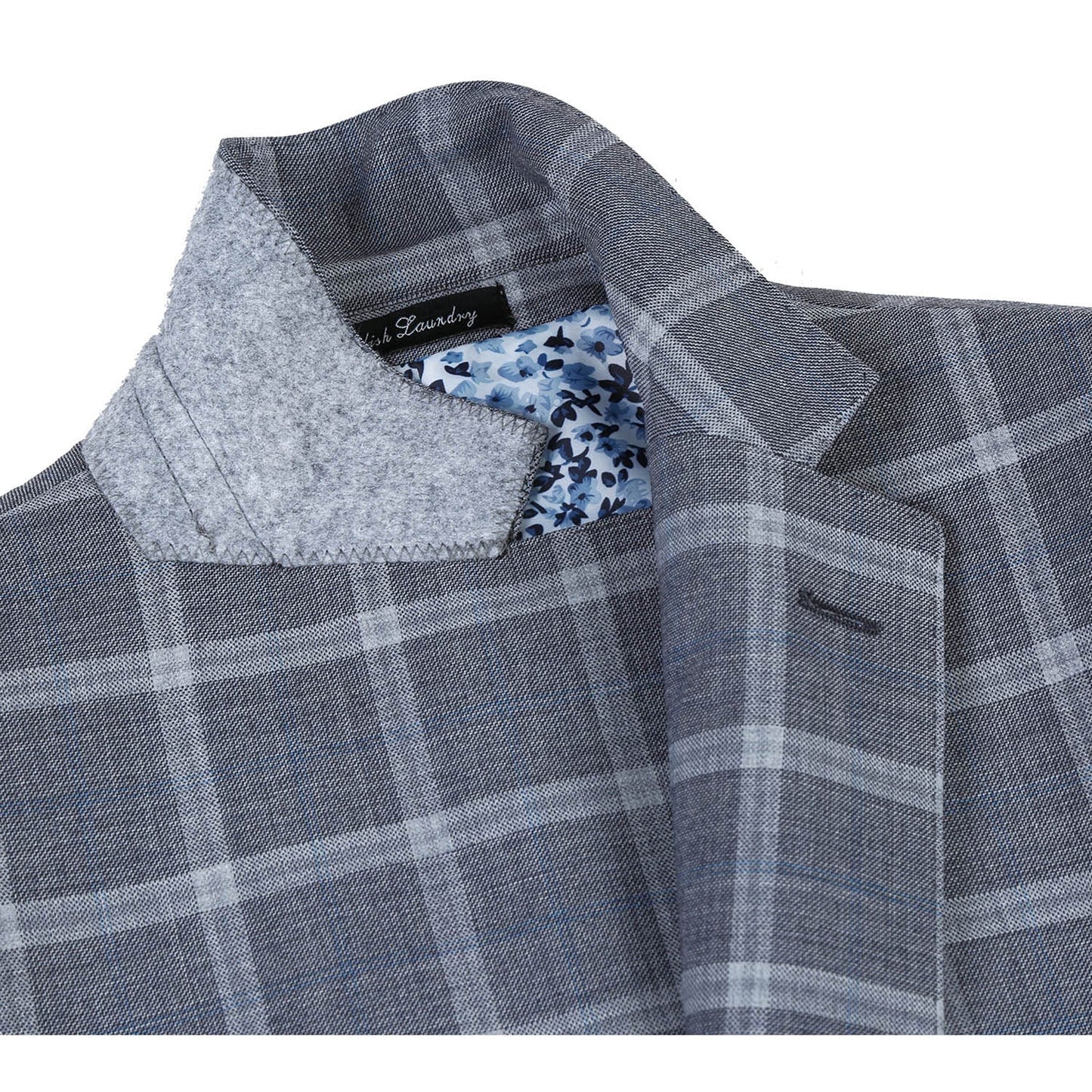 English Laundry EL72-60-092 Gray Plaid Notch Wool Suit