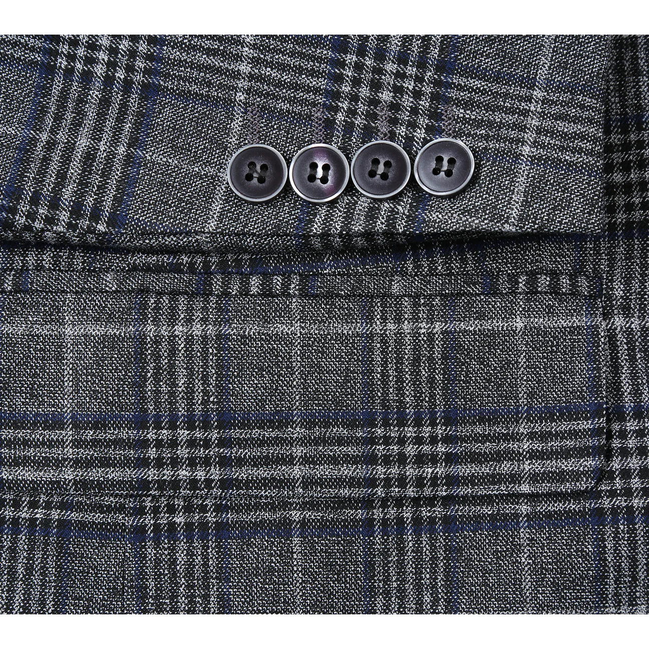 Renoir Classic Fit Grey and Navy Plaid Sport Coat 294-21