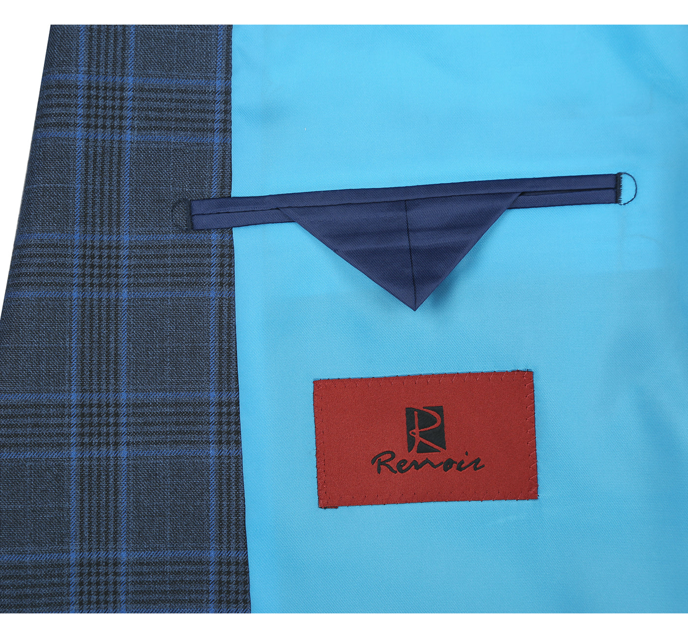 Renoir 293-6 Men's Two Piece Classic Fit Windowpane Check Dress Suit