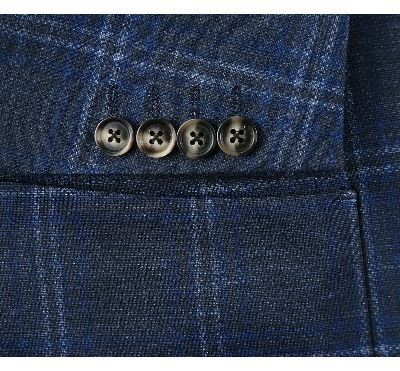 PS21-6 Men's Blazer Slim Fit Half Canvas Blue Sport Coat